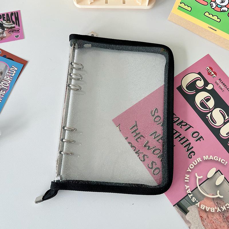 Porta carte e album fotografico con cerniera in PVC, formato A5, coreano.