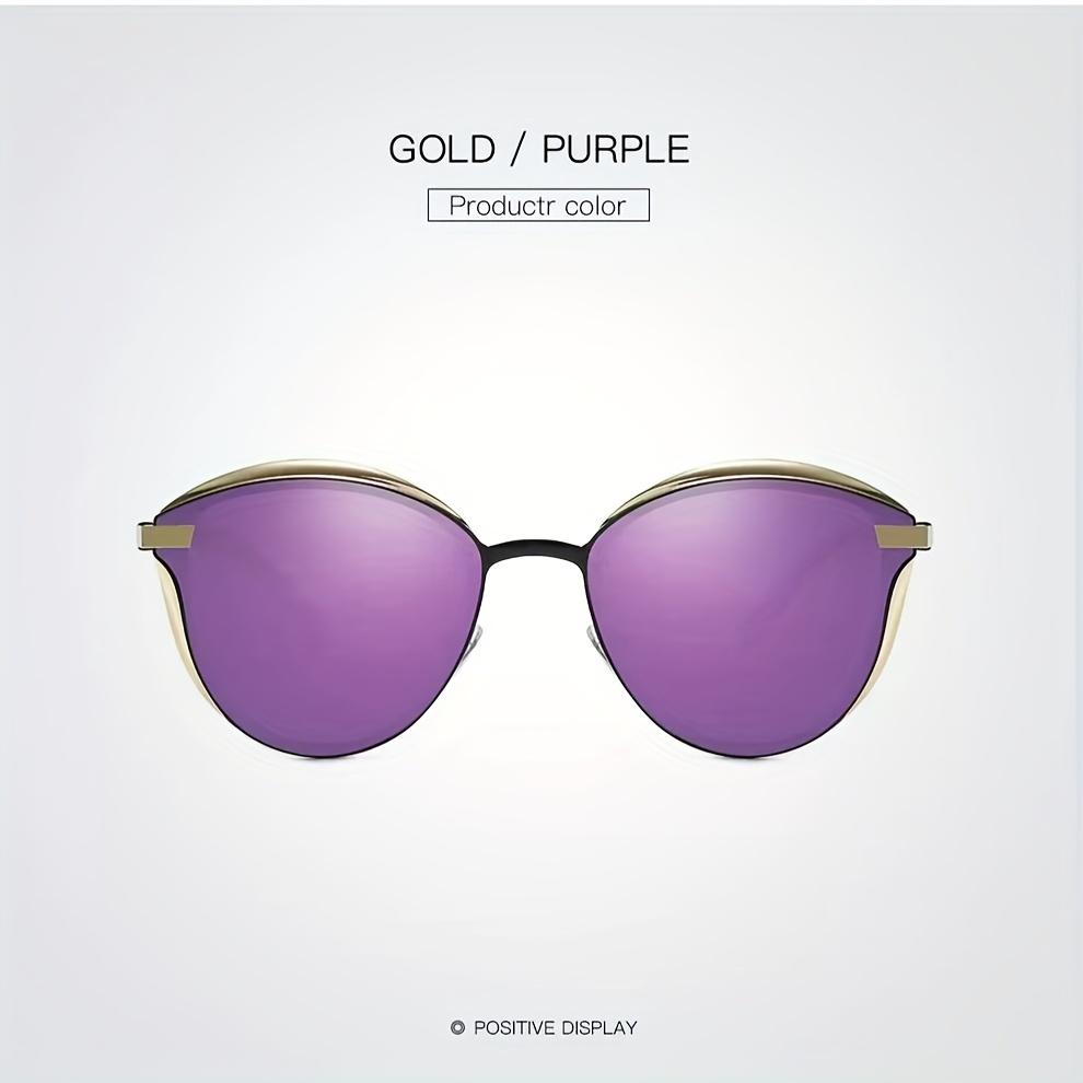 

New Fashion Multi-Color Glasses - Stylish Blue & Golden Design, Lightweight Zinc Alloy Frame, Perfect for Summer & Commute фиолетовый