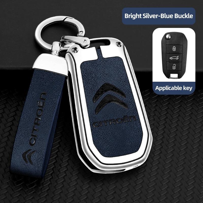 Zinc Alloy Car Key Case Cover Citroen C4 C5 C3 C1 C2 C6 C8 Picasso Berlingo VTS Xsara C-Crosser C-Elysee Jump KeyChain Metal Key