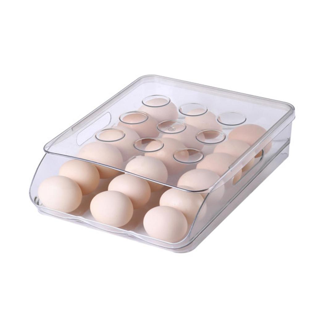 Automatic Carton with Lid Organizer Multi-Layer Egg Tray Holder Clear for Kitchen