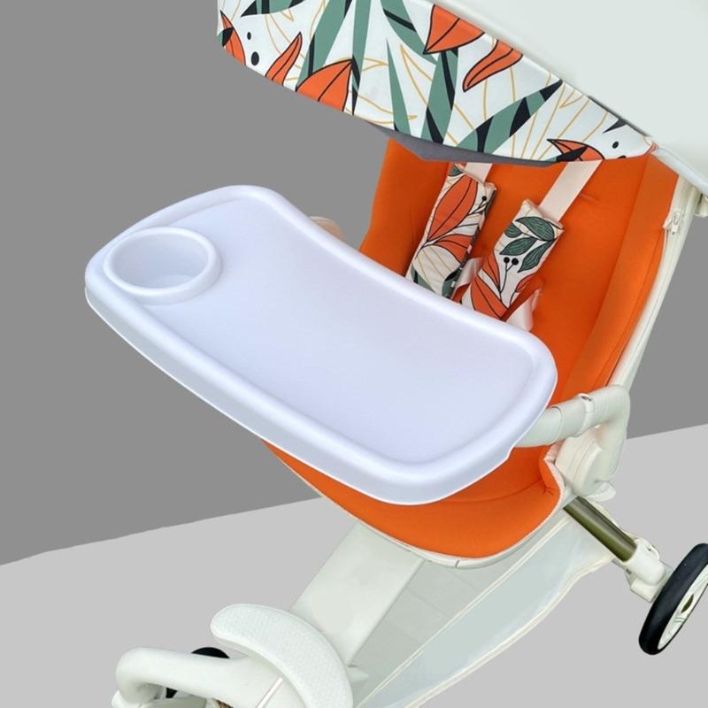 Universal Strollers Feeding Tray ABS Plastic Strollers Cup Holder Food Tray Design Easy To Clean For Active Parents