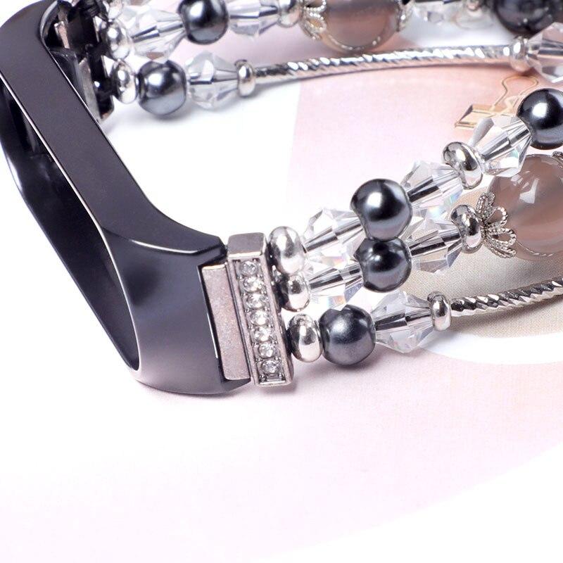 Pro Xiaomi Mi Band 7 Strap Mi Band 6 / 5 / 4 / 3 Strap Perlové šperky Náhradní náramek