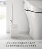 Yamazaki Tower Toilet Brush Case with Flushable Toilet W x D x 5722 Storage, Brush, White, Approx. 4.5" 4.5" 6.7" H,