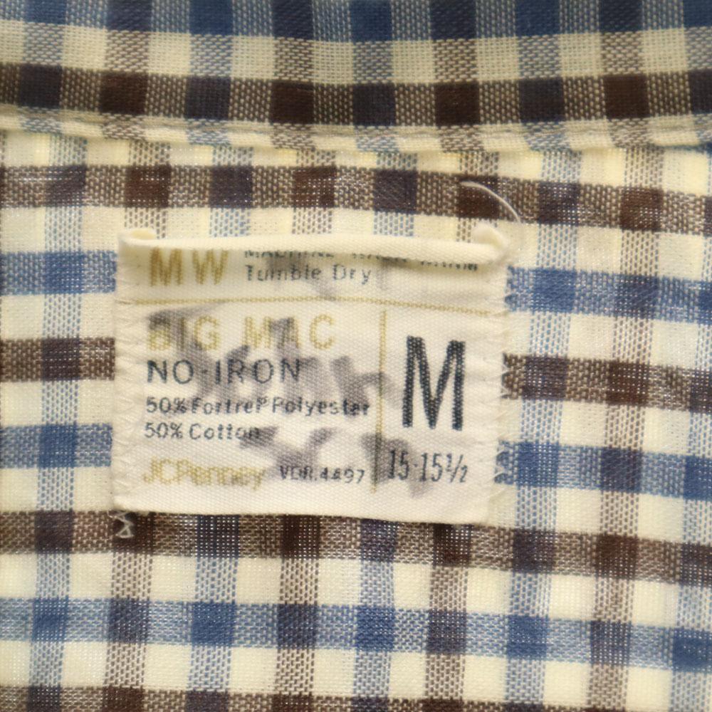 BIG MAC 70s Check Pattern Long Sleeve Shirt M JC Penney Old Vintage Men's Used