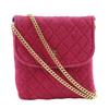 CHANEL Chain pouch Pouch micro Red cotton Women Used