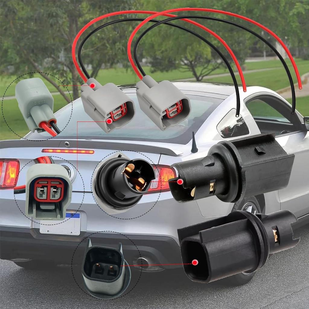 2 Pcs Side Marker Light Park Lamp Bulb Socket Wiring Harness Connector Pigtail Plug for Ford Mustang 2005-2023 Ranger 2019-2023 Maverick 2022-2024