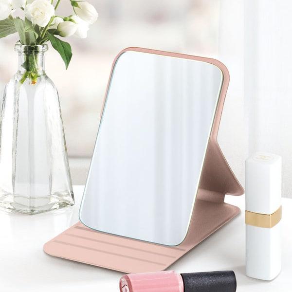 Pink Cover Stand Square Mirror Small