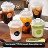 10 Stück Transparente U-förmige Kaffeetassen mit Deckeln Einweg-Getränkebecher für Heißgetränke Milchtee To-Go