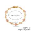 Charm Stainless Steel Stackable Bracelets Shiny Rhinestone Multiple Color Cubic Zirconia Bracelets Leaves Flower Bracelet Women