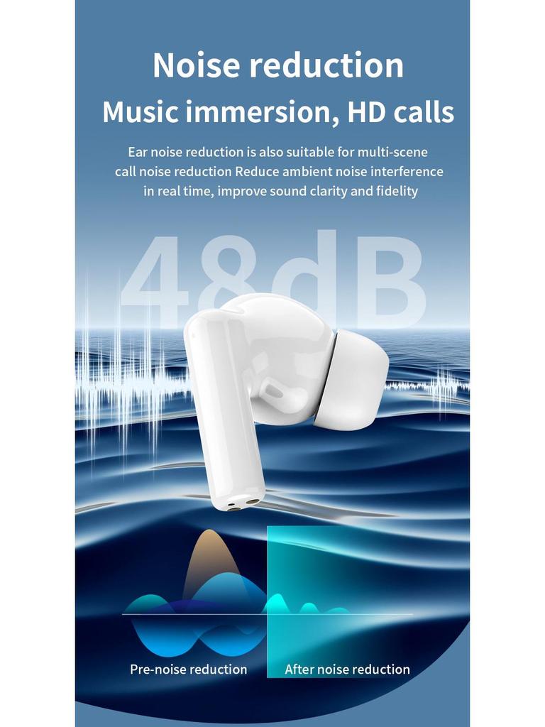 J20 Wireless Bluetooth 5.3 TWS Earbuds: Touch Control, Sports-Ready, Dual-Ear High-Quality Headset