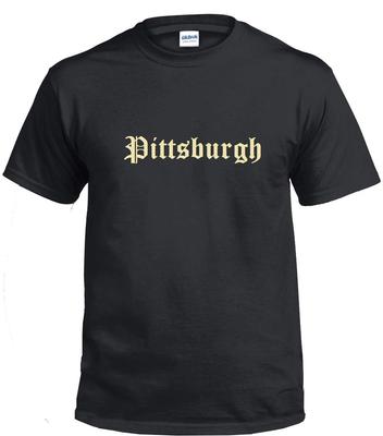 Pittsburgh Thug T-Shirt Black & Gold Streetwear Old English Original Tee Shirt