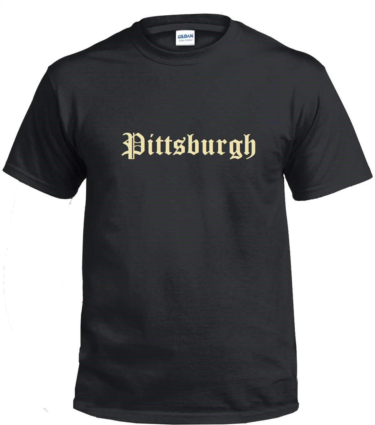 Футболка Pittsburgh Thug Черно-золотая Streetwear Староанглийский Оригинальная футболка S