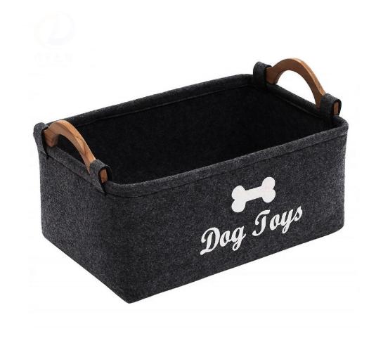 Felt pet toy box dog toy box storage basket box perfect for organizing pets