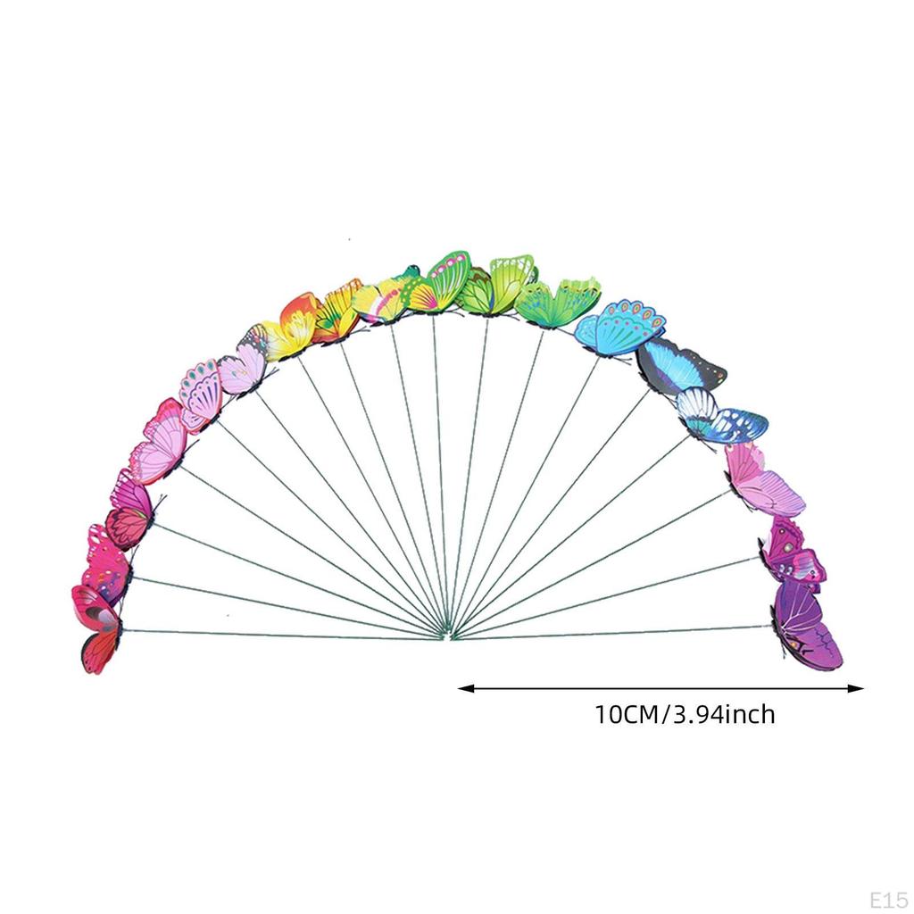 24 -fold Stakes Lawn Decorations Butterfly Outdoor for Party