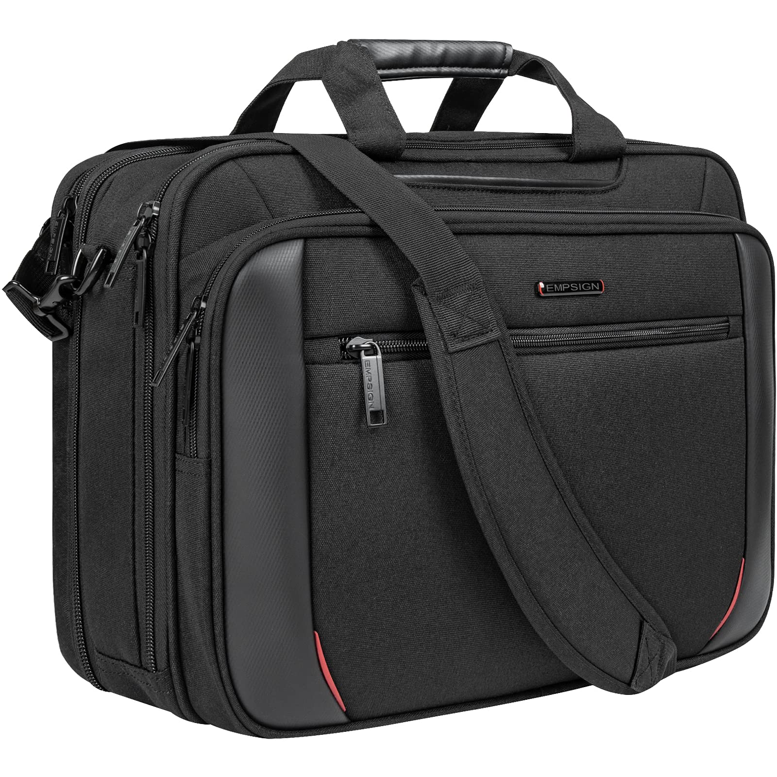 

Сумісний з ПК Великий Ноутбук Розширюваний Плечовий Робота Підтримка Скімінг Поїздки на Роботу або Бізнес Робота Чорна [EMPSIGN] Сумка,