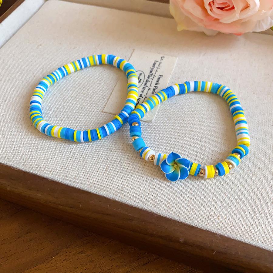 Bohemian soft pottery handmade beaded flower bracelet small fresh holiday style bracelet sweet fashion versatile jewelry