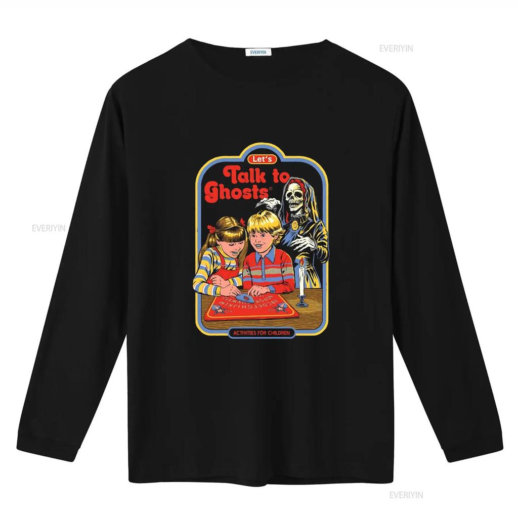 Pyramid International Lets Talk To Ghosts Kids Activity T Shirt L Black Vintage Washed Stretched Comfortable Designer Clothes