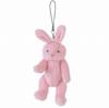Movable Limb Bunny Mascot Plush Keychain Bag Charm Gift (Bunny Pink)