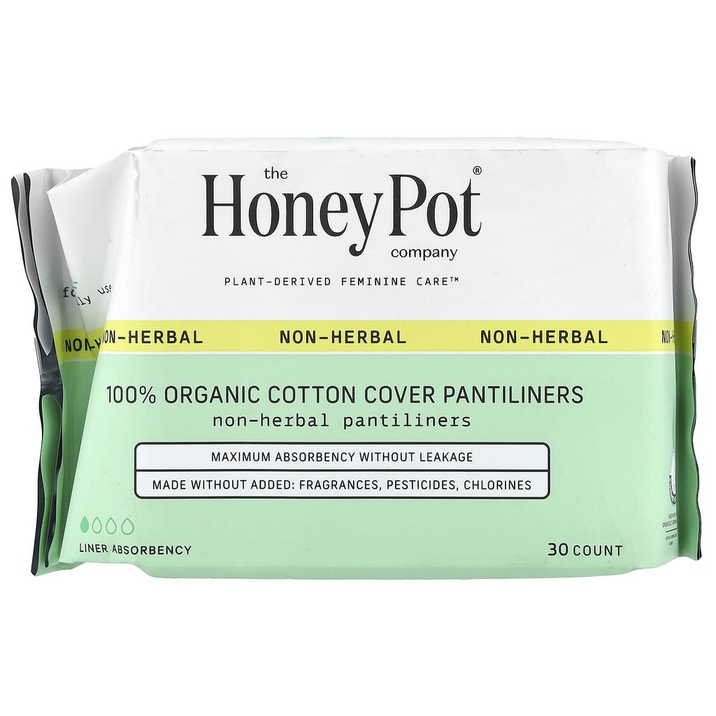 Organic Herb Free Cotton Cover Panty Liners, 30 Count