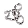 Geometric Line Ring Adjustable Minimalist Fashion Stackable Open Ring for Daily Wear Silver