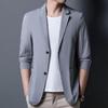 Men's Autumn 2023 Casual Suit: Trendy Large-Size Flat Lapel Solid Color Jacket