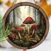 2D flat hanging decorative signs,nterior wall or door decoration, garden decoration,the pattern is red mushroom forest,a housewarming gift for friends