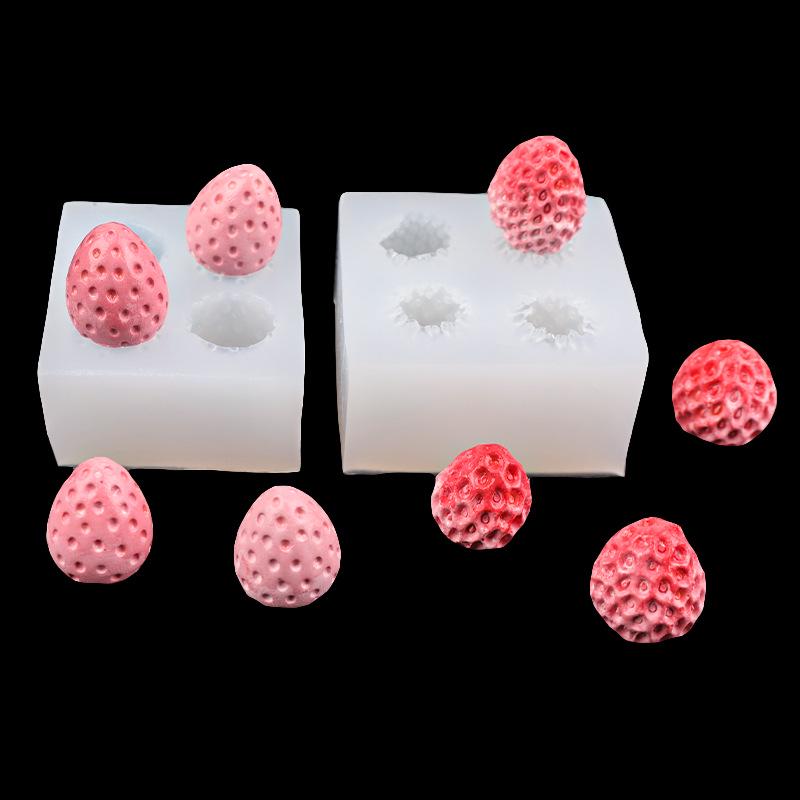 3D-Erdbeer-Silikonform für Schokolade, Kuchen, Süßigkeiten und Aromatherapie.