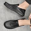 Primăvara Vară Moda Piele Pantofi Casual Bărbați Flat Cool Tânăr Stradă Negri Pantofi Slip-on Business Formali