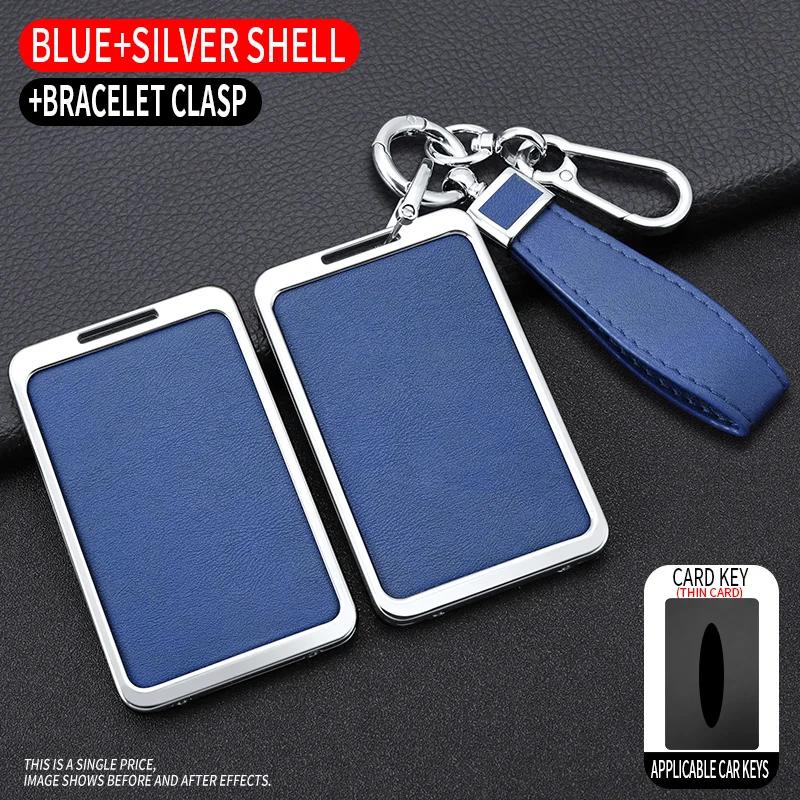 

High Quality Metal Leather Shell For Tesla Model 3 Model Y Car Startup Card Key Holder Protector Case Fob Cover Auto Accessories
