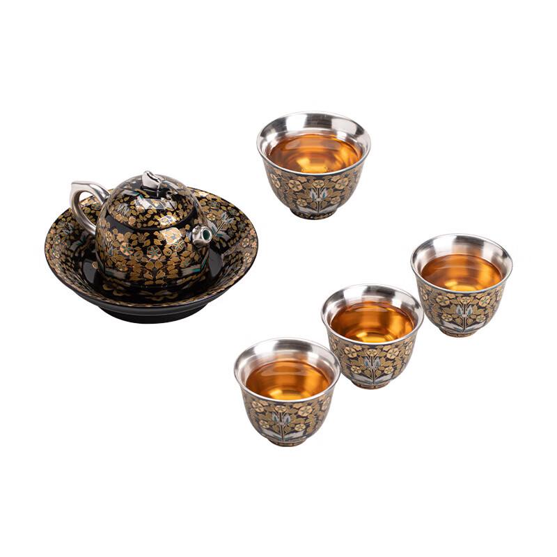 Master Zheng Wenqiang Gilded Ceramic Kung Fu Tea Set