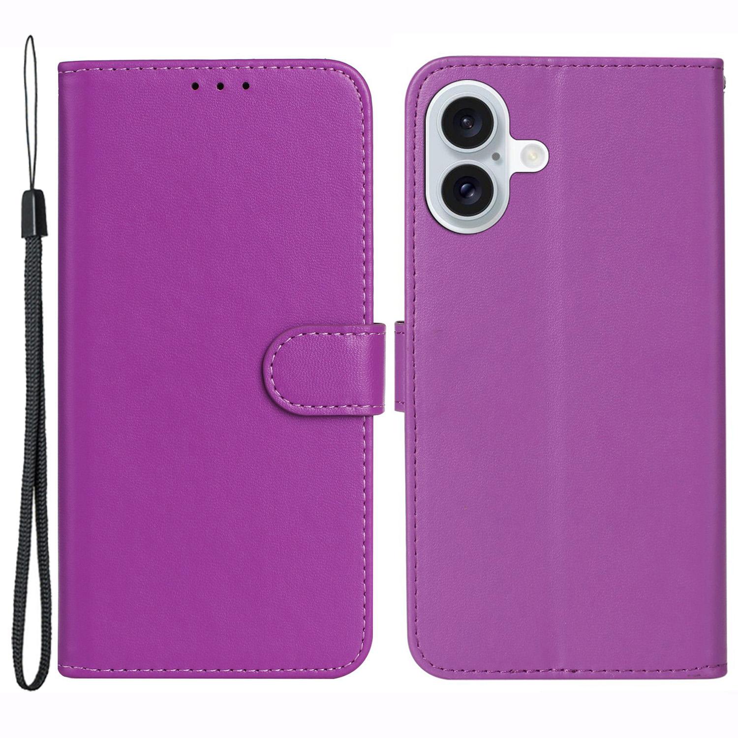 

For iPhone 16 Case PU Leather Magnetic Clasp Stand Folio Phone Cover