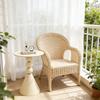 Scandinavian Style Wrought Iron Round Table - Cream White Accent Table for Living Room or Sofa Side, Minimalist & Modern