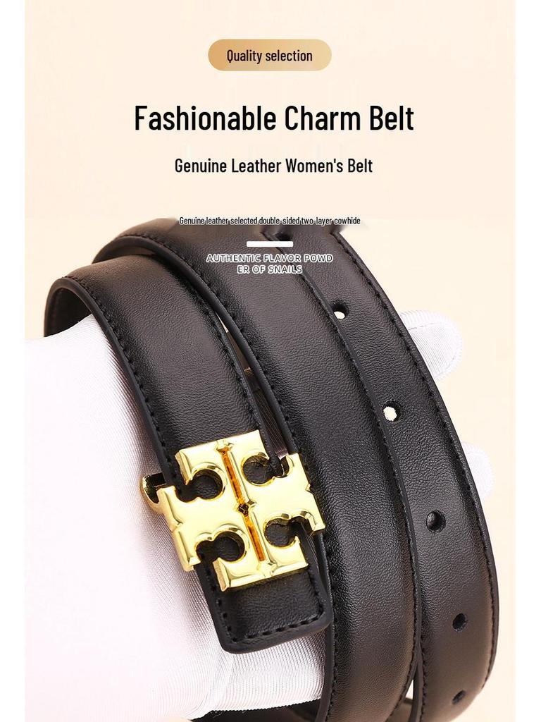 Hochwertiger Damen-Modegürtel aus Rindsleder - Vielseitiges Statement-Taillenaccessoire für Hosen, Japanischer & Koreanischer Stil.