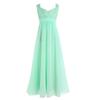 Girls Sleeveless Lace Chiffon Flower Wedding Bridesmaid Dress Junior Ball Gown Formal Party Pageant Maxi Dress