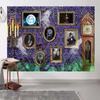 2D Spooky Haunted House Backdrop, Ghost Portraits & Grandfather Clock Photo Background
