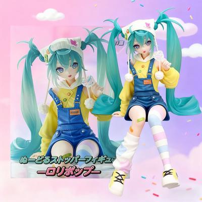 Genuine Furyu Miku 15cm Candy Sweets Lollipop Noodle Pressure Figure Scenery Spm Vocaloid Miku Figures Model Toy Gift