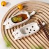 2pcs Ceramic Cat Dish Multi-Functional Sauce Plate & Chopstick Rest