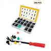 360 Car Mixed Fastener Clips Rivets + Repair Tool For Car Door Bumper Fender