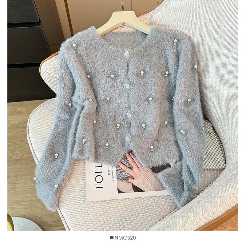 

Осінньо-зимовий жіночий милий светр з бісером, з м якого пухнастого мохеру, в язаний, різдвяний короткий кардиган, топи One Size