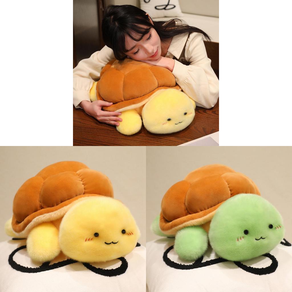 Plush Turtle Cartoon Pillow With Soft Short Pile Fabric For Kids And Teens