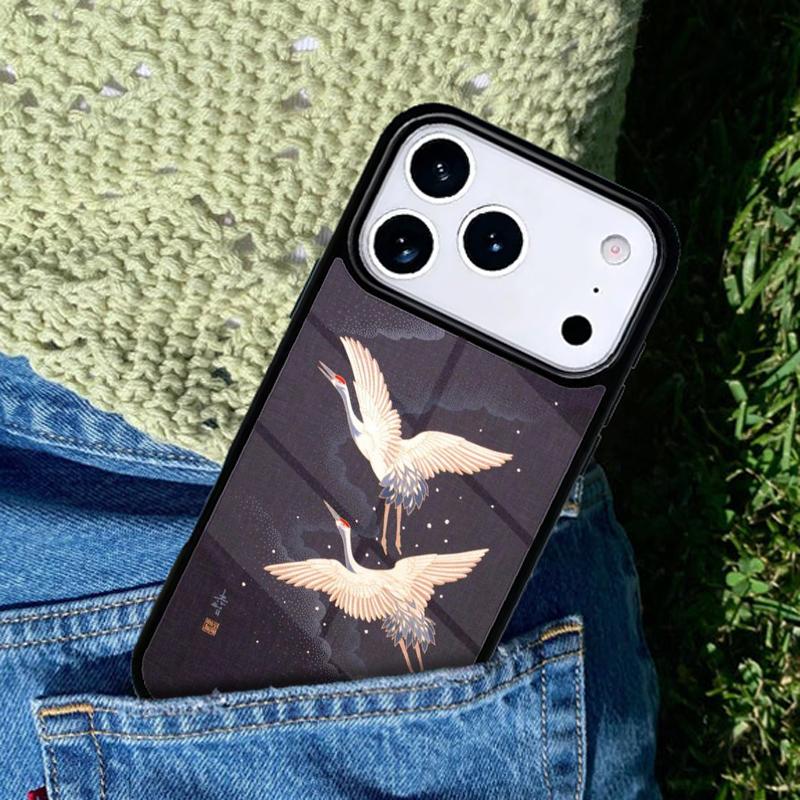 Red-crowned Crane Bird Soft Phone Case For iPhone 17 AIR 16 Pro Max 15 14 Pro 11 12 13 Shockproof Silicone Cover