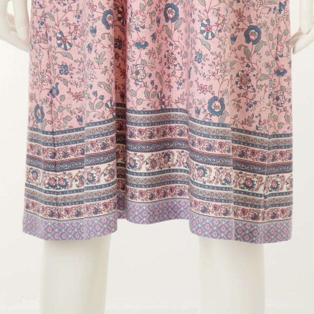 Venus Stretchy Cozy Flower Border Loungewear Dress Veva104l