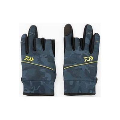 Daiwa Titanium Casting Navy Size M ™ Gloves, 3-Piece Cut, Camo, (DG-31009W)