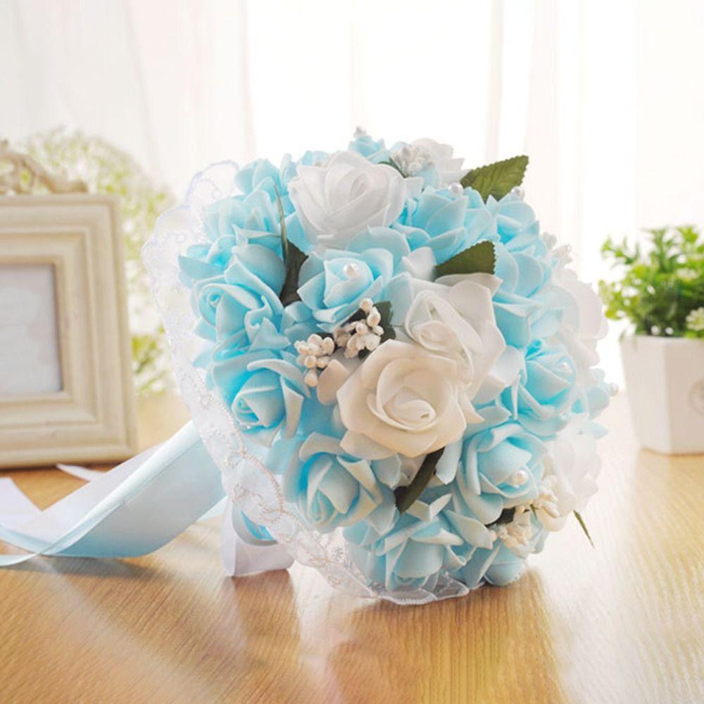 Romantic Artificial Hand Bouquet Silk Flowers Bridesmaid Bouquet Ceremony Anniversary