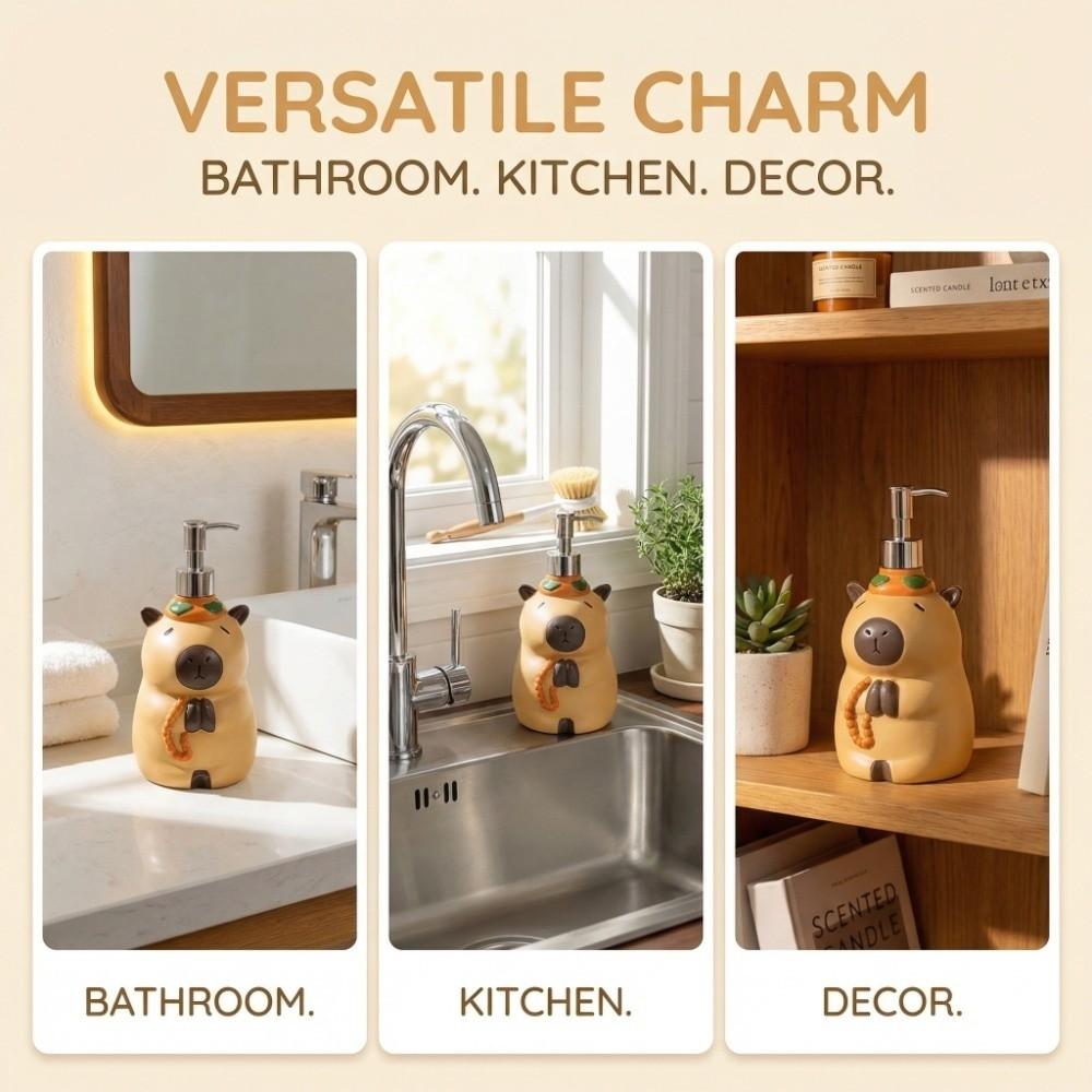 Animal Design Capybara Dispenser Bottle Refillable Shampoo Soap Dispenser  for Hand Soap
