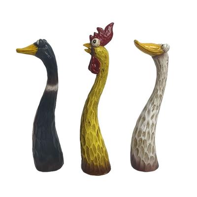 Artizanat din Rășină Statuete Pui Țipător Ornamenți Rață Gâscă Pictați Manual Figurină Pui Rezistentă la Intemperii Decor Gazon