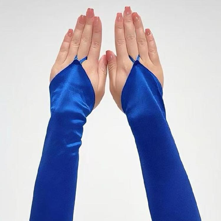 Long Sateen Down Trimmed Musical Gloves Flexible Comfortable Gloves For Theater Performances Special Instances