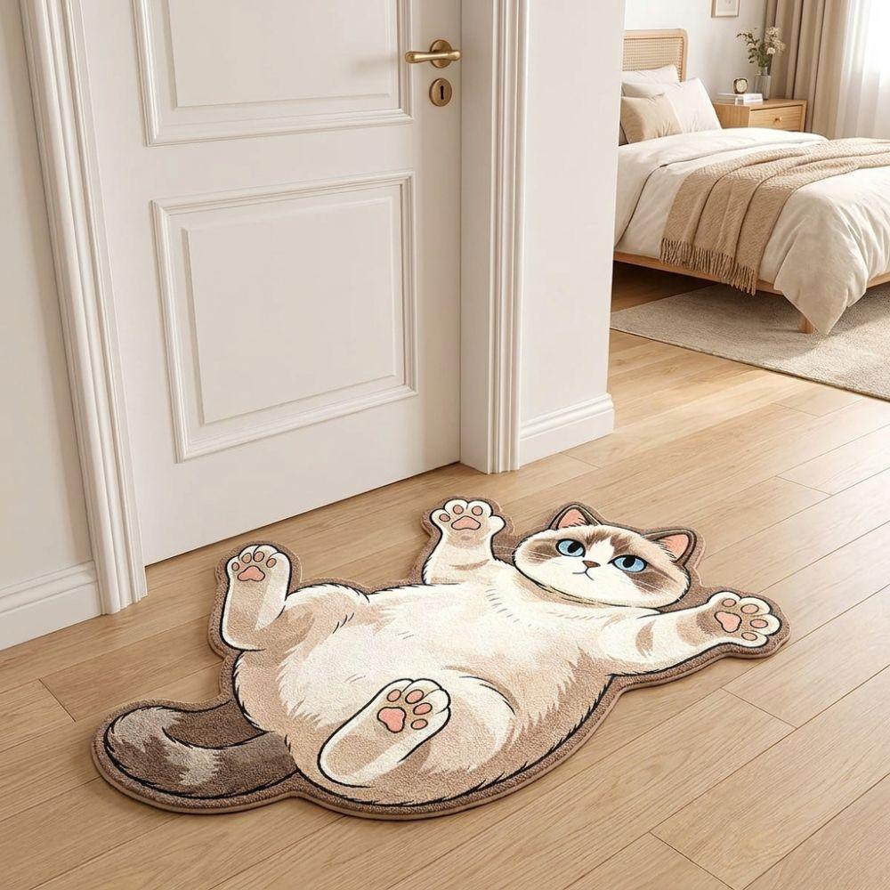 Anti-fouling Home Decor Carpet Non-Slip Cartoon Carpet Cute Cat-Shaped Area Rug  Living Rooms