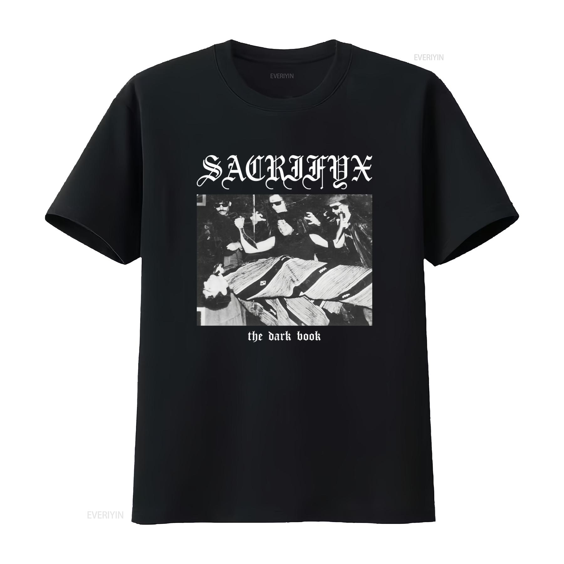 

Sacrifyx The Dark Book Vintage Metal Band T Shirt vintage Washed designer clothes Top For Everyday Wear graphic homme fashion 4XL