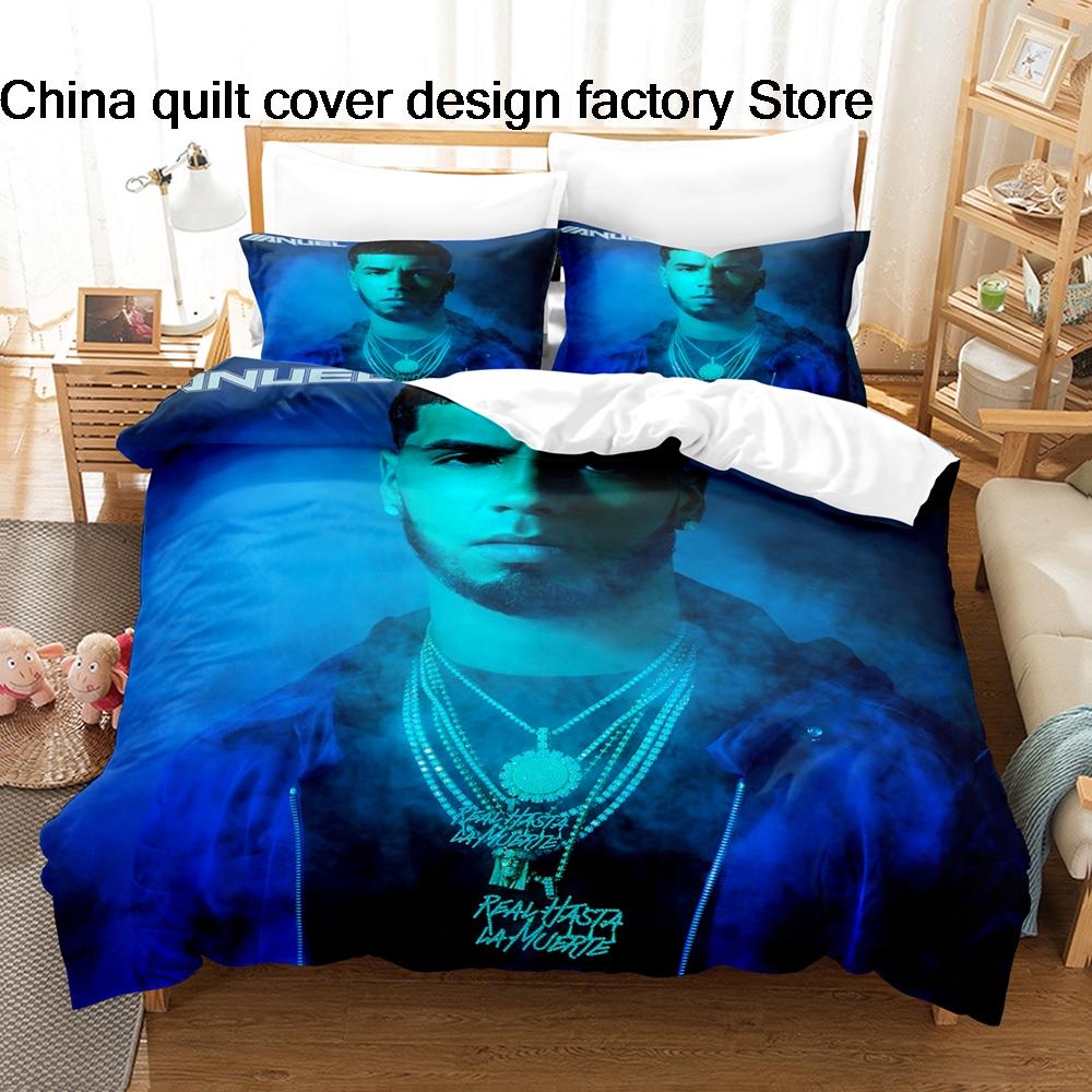 Duvet Cover Pillowcase Rapper Real Hasta La Muerte Bed Linen for Bedroom Decor All Sizes Available 3D Anuel AA Bedding Set 3Pcs